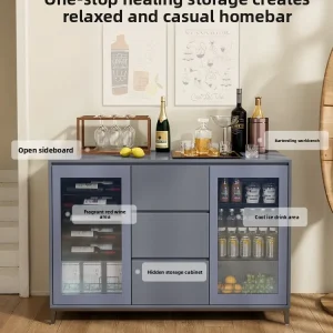 XL Ice Bar Counter Red Wine Cabinet Ultra-Thin Sideboard Refrigerator Integrated Home Appliance Set Living Room Tea Refrigerator