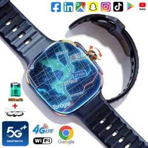 4G/5G All-Network Smart Watch 2.40 inch 720*720 AMOLED 2100mah Battery 8GB+128GB RAM Camera GPS WIFI NFC Google APPS Smartwatch