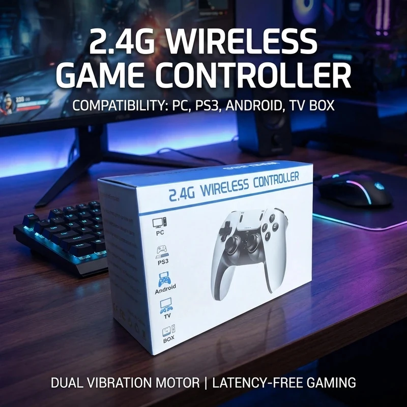 2.4G Wireless Game Controller 6-in-1 Dual Vibration Gamepad for PS1 PS2 PS3 PC Android Smart TV Box Game Computer Gaming - Image 6
